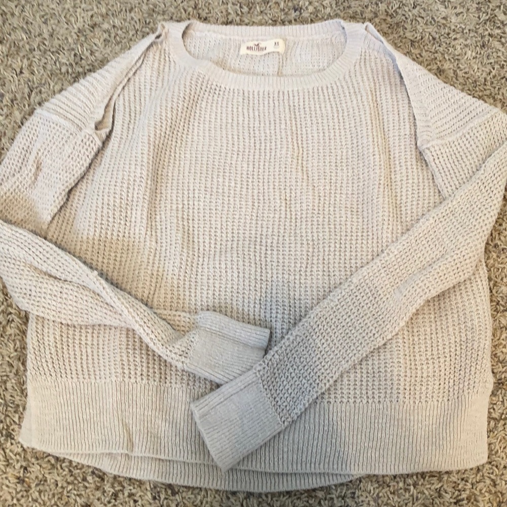 Cold shoulder tan sweater